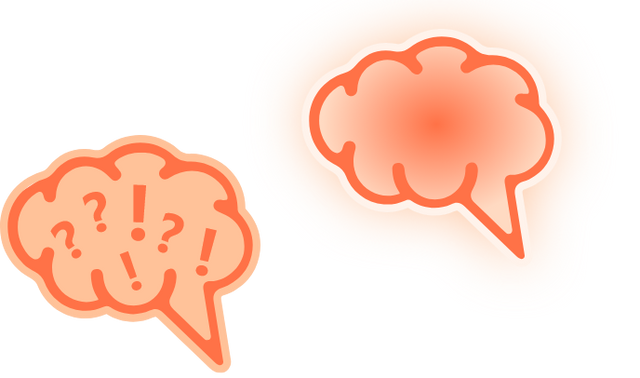 scattered to clear and focused brain