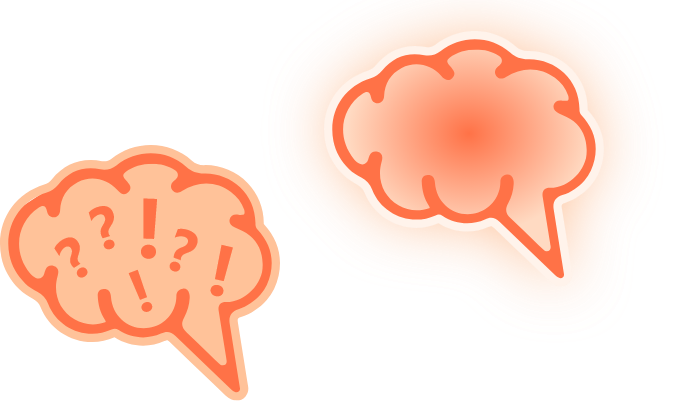 scattered to clear and focused brain 