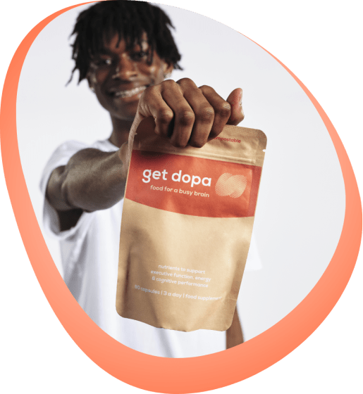 Man holding get dopa pouch